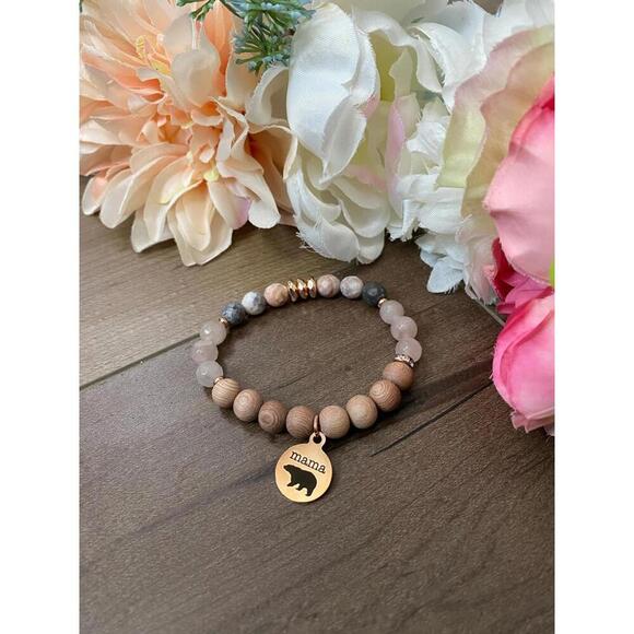 “Mama Bear” Mala Bracelet - Rose gold plated findings - Picture 2 of 2